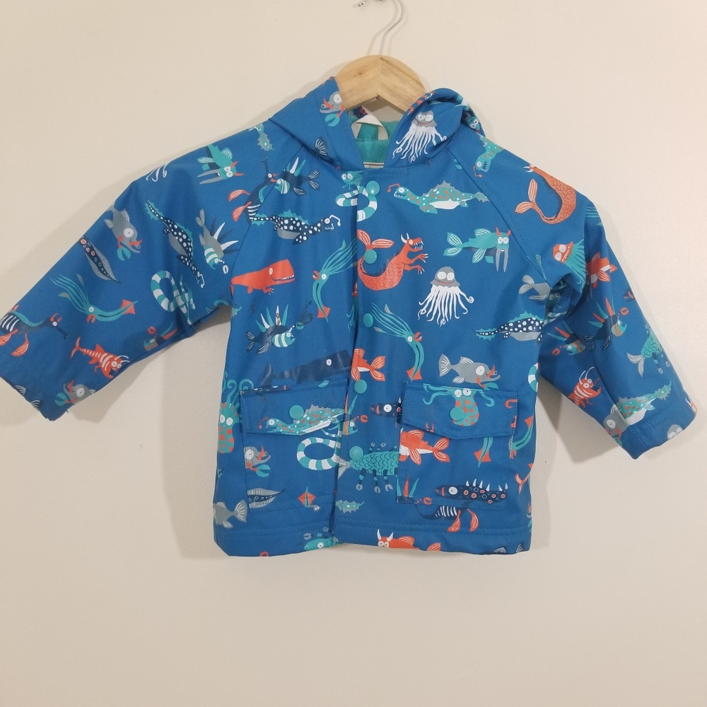 Hatley Blue Kids Raincoat with Sea Creature Print